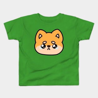 Sad Shiba Face Kids T-Shirt
